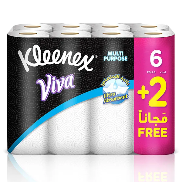 Kleenex Viva Multi Purpose Kitchen Towel Rolls - 8 x 40 Sheets