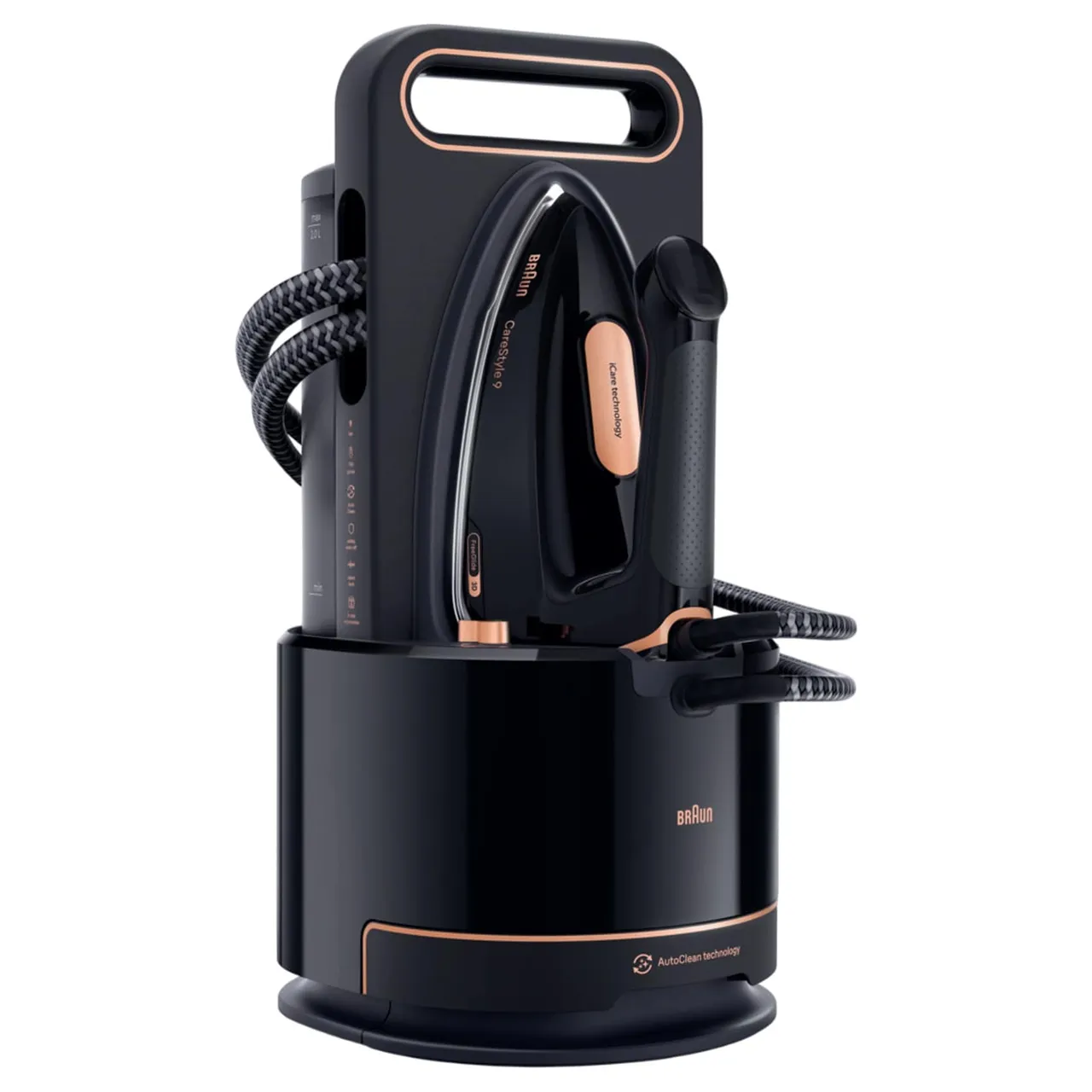 Braun مكواة مولد بخار IS 9090، 2700W، أسود، CareStyle 9، قاعدة EloxalPlus