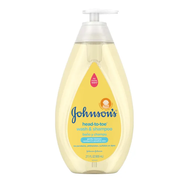 johnson's baby Johnson's Head-to-Toe Gentle Tear-Free Baby & Newborn Wash & Shampoo, Sulfate-, Paraben- Phthalate- & Dye-Free, Hypoallergenic Wash for Sensitive Skin & Hair, 27.1 fl. Oz
