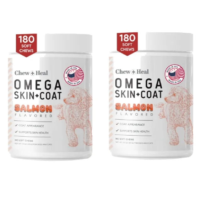 Chew + Heal Dogs Soft Chews Omega Skin + Coat Salmon