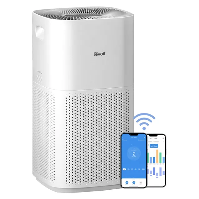 Levoit Core 600S Smart Air Purifier, White, Carbon Filter, VortexAir Technology, 49 W