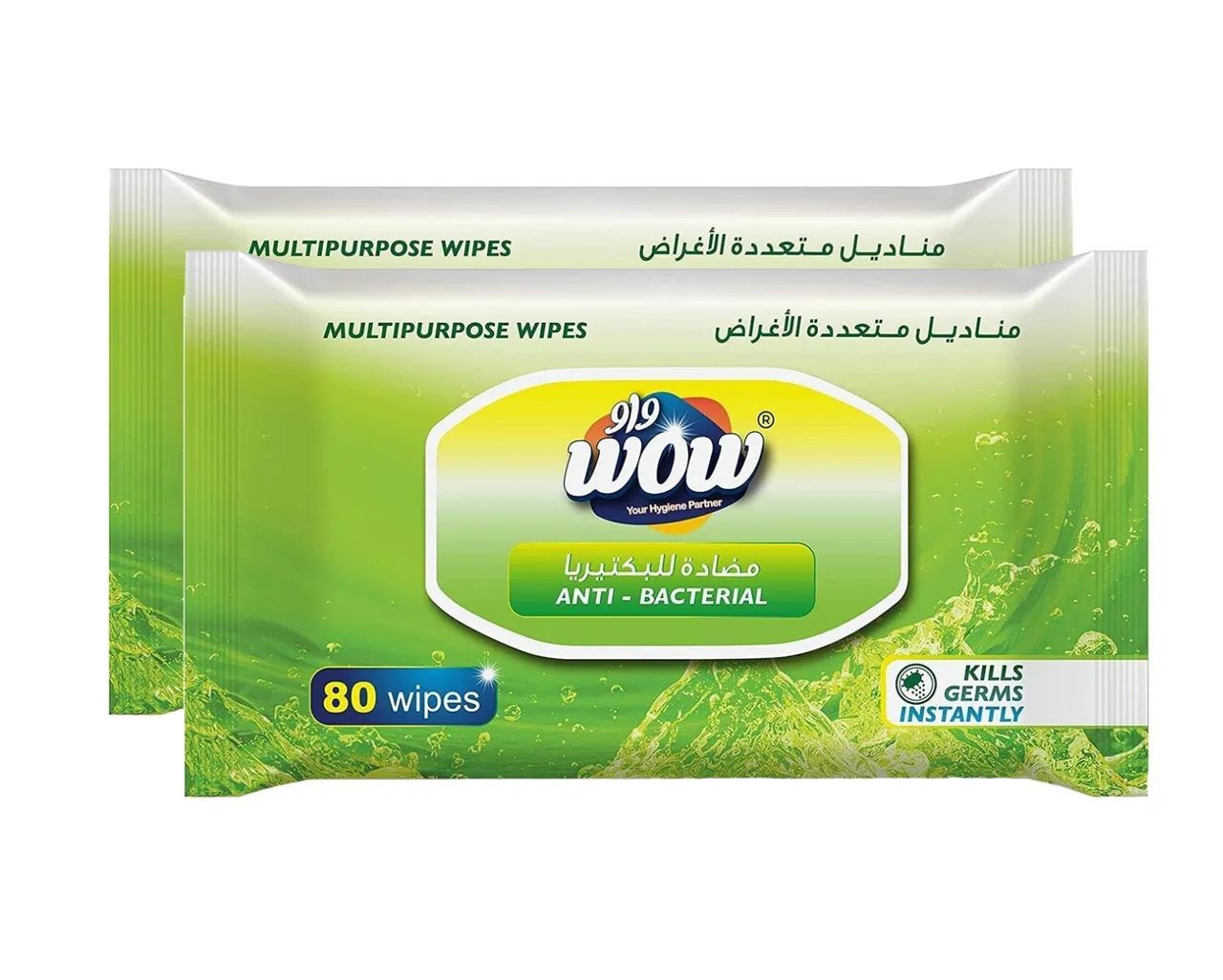 World Of Wipes مناديل متعددة الاستخدام مضادة للبكتيريا - 2 x 80 pcs