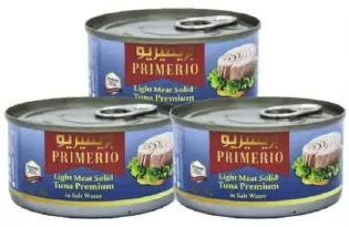 Primerio لحم تونا خفيف في ماء مملح