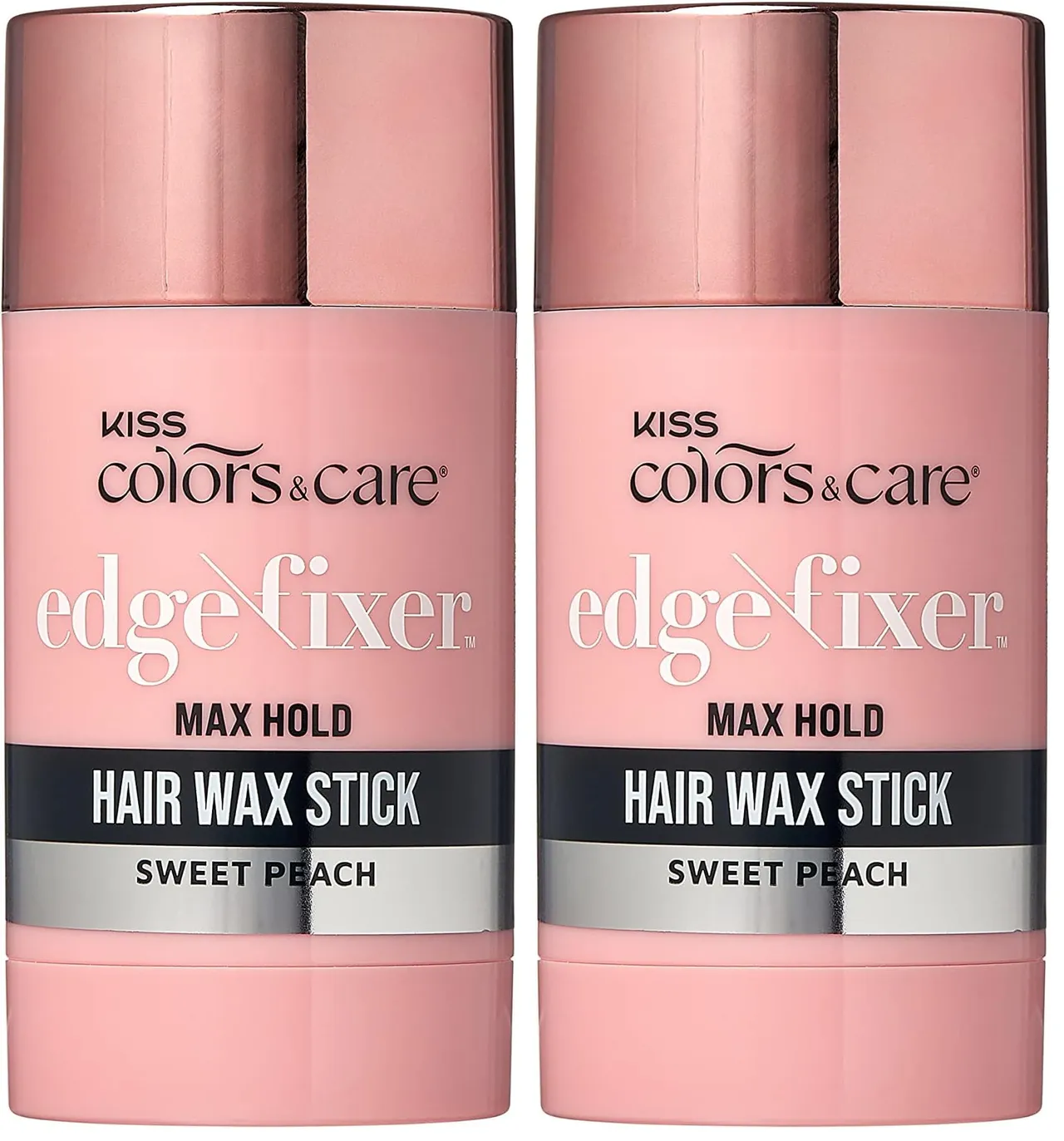 Kiss Colors & Care KISS COLORSCARE Hair Wax Stick, 2.7 OZ (Sweet Peach- Effortless Edge Styling, 24 Hour Hold, Non-Oily, Flake-Free, Biotin B7Shea Butter, Sleek Results, Tames Flyaways, Promotes Hair