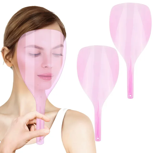 Auear Pro Barber Hair Cutting Shield - Pink Hairspray Hairdressing Mask, Water Proof Plastic Reusable Eye and Makeup Protector for Hair Stylists (2 PCS, 12.7 x 5.9