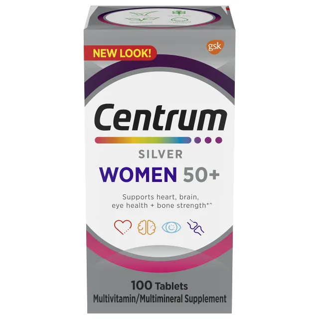 Centrum Silver Womens Multivitamin for Women 50 Plus MultivitaminMultimineral Supplement with Vitamin D3 B Vitamins NonGMO Ingredients Supports Memory and Cognition in Older Adults 100 Ct