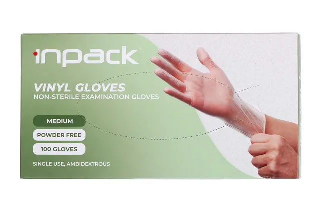 Inpack Cleangrip Powder Free Gloves - Medium V-Series - 100's