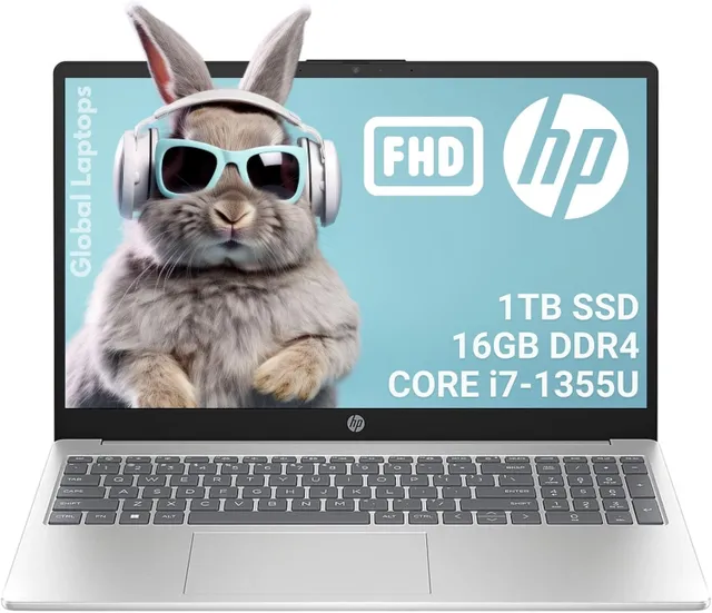 HP 15-FD0182WM Laptop Intel Core i7-1355U Processor 16 GB RAM 1TB SSD Storage Intel Iris Xe Graphics 15.6 inch FHD IPS Display English Keyboard Silver International Version