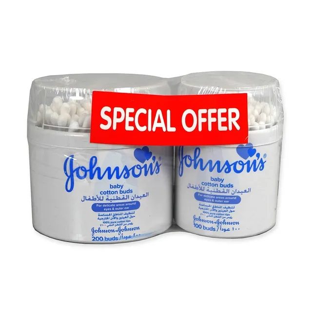 Johnson&Johnson Baby Cotton Buds - 200 + 100 Pcs