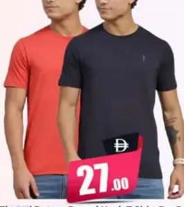 Thread Button Round Neck T Shirt