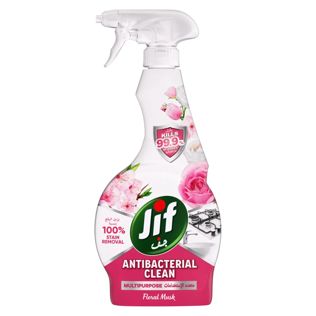 Jif بخاخ متعدد الاستخدامات مضاد للبكتيريا برائحة المسك الزهري