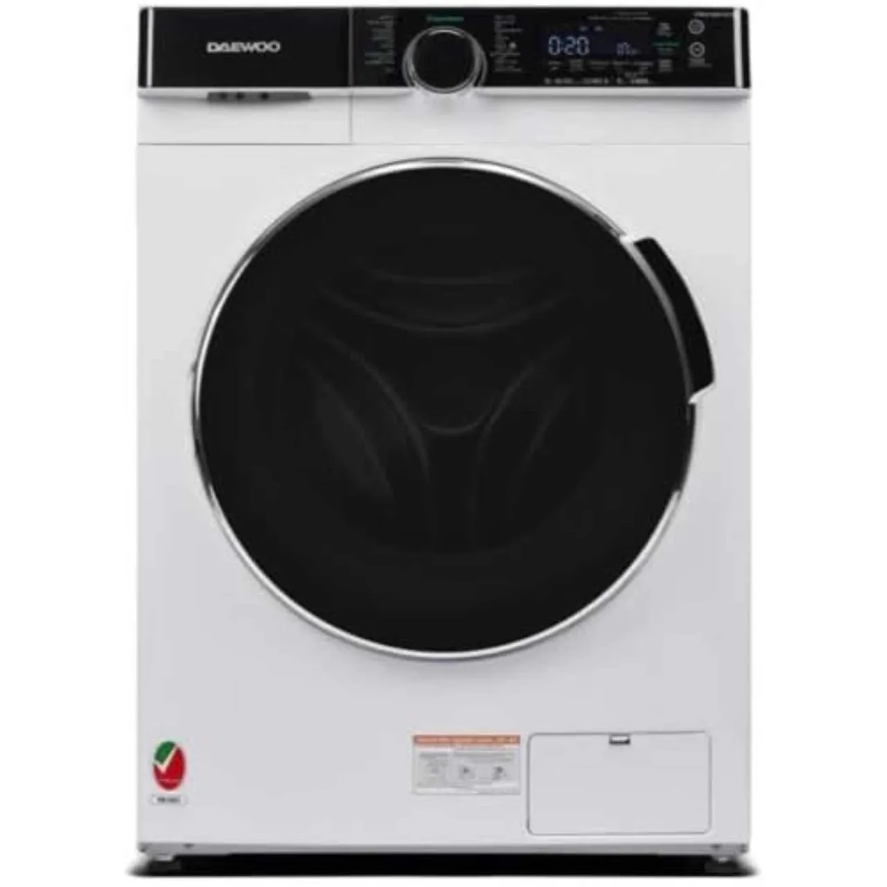 Daewoo غسالة تعبئة أمامية بمحرك BLDC Inverter، 1400 RPM، بخار، غسيل ليلي، بيضاء، DWD موديل 9W1412I، ضمان 1 سنة