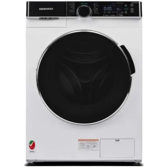 Daewoo Washer Front Load Washer with BLDC Inverter Motor, 1400 RPM, Steam, Night wash, White, DWD,9W1412I, 1 Year Warranty