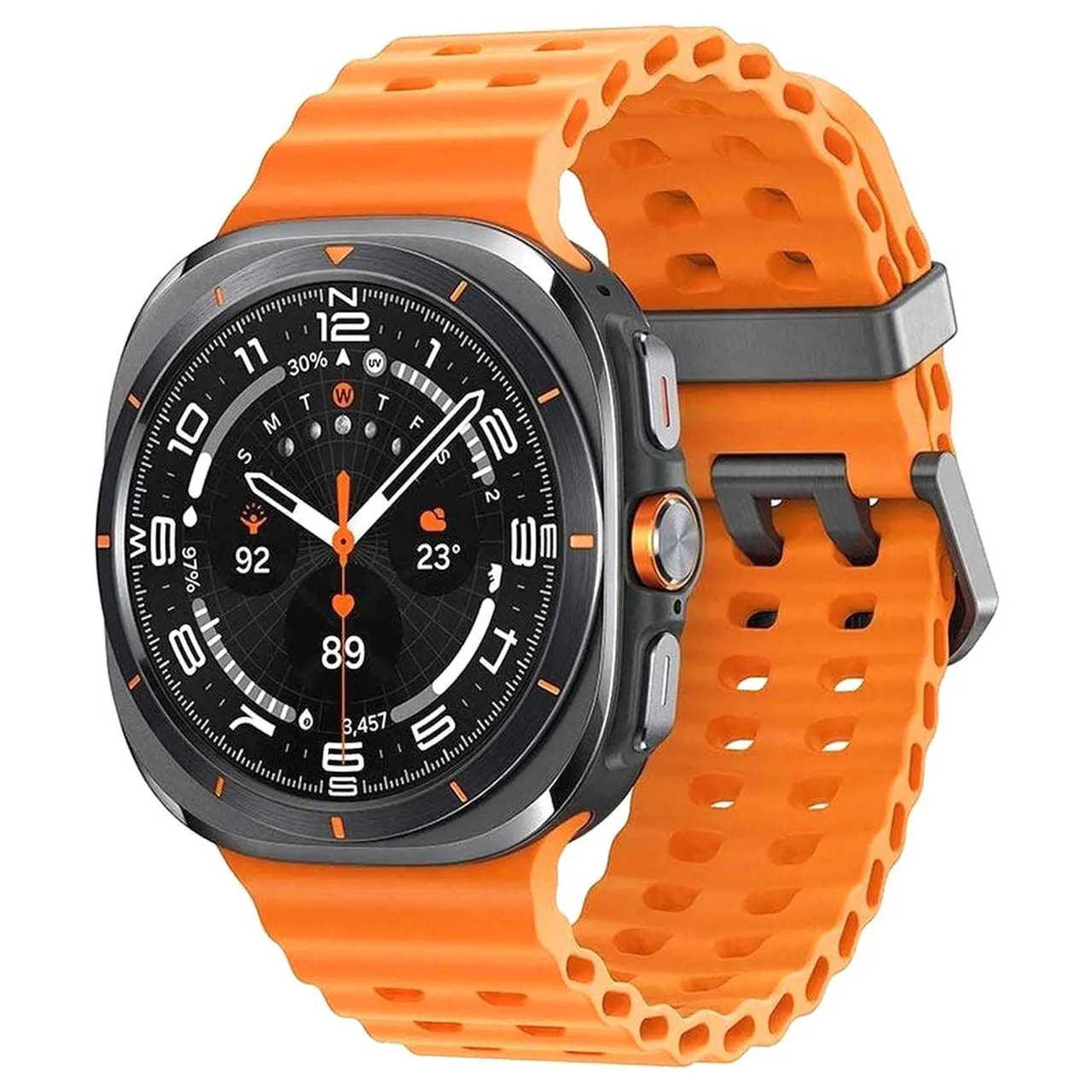 samsung ساعة Galaxy Watch Ultra (2025) الذكية مقاس 47 mm، دعم LTE، نظام GPS، رمادي تيتانيوم