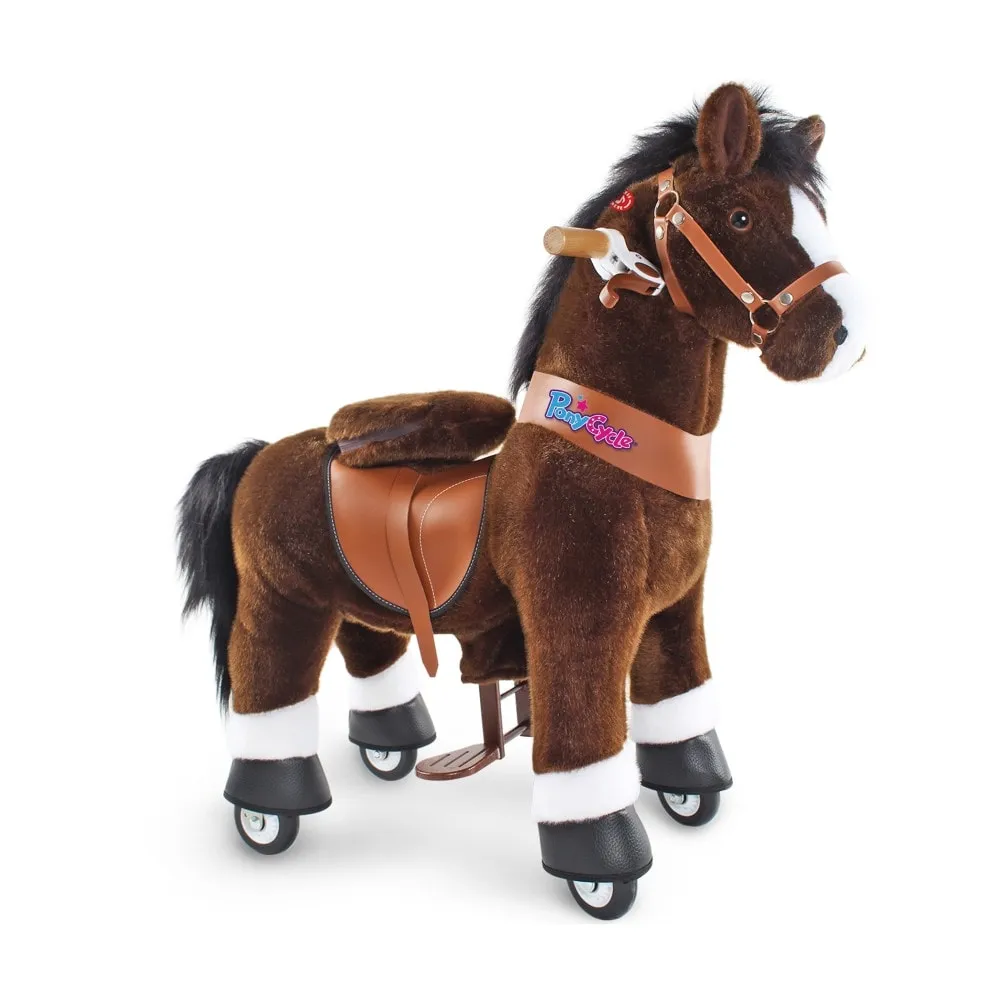 Ponycycle حصان ركوب للأطفال بني شوكو - Small