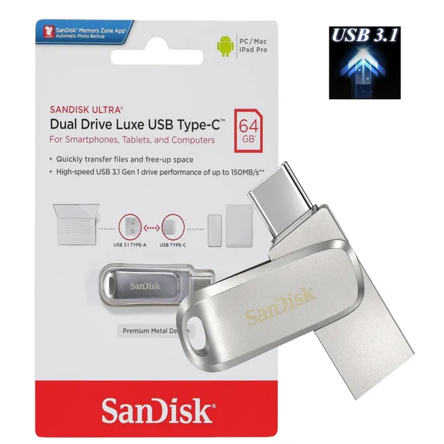 Sandisk Ultra Dual Drive Luxe USB Type-C 64 GB