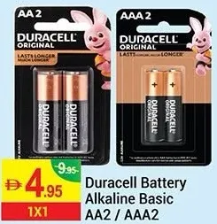 Duracell Battery Alkaline Basic Aa2 / Aaa2