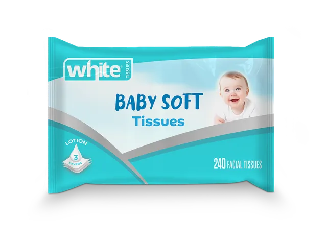 White Facial Tissues Baby Soft - 80's