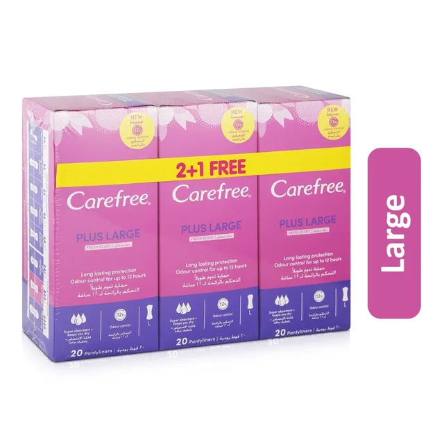 Carefree Plus Extra Fresh Scent Panty Liner - Large, 60 Pieces