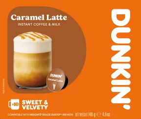 Dunkin كبسولات قهوة كراميل لاتيه - 10 Caps