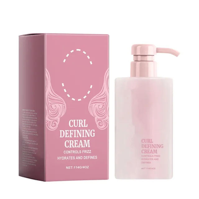 Grospe Curl Defining Cream, Long-lasting Hairstyle Curl Cream for Curly Hair Anti Frizz, Moisturizing, Smoothing for CurlyWavy Hair, 4 Oz
