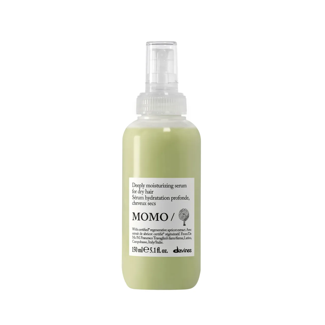 Davines سيروم الشعر MOMO كريم تمشيط بدون شطف بتركيبة مرطبة للشعر الجاف يستعيد الترطيب والنعومة واللمعان بالمشمش خفيف الوزن