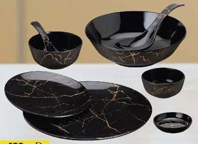 Dinewell طقم عشاء ميلامين ذهبي