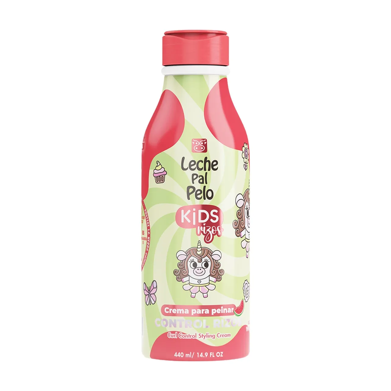 Leche Pal Pelo Kids Curly كريم تصفيف للتحكم بالكيرلز - كريم شعر بزيت جوز الهند وزيت الجوجوبا وحليب الشوفان وزبدة الشيا - يرطب الكيرلز - 14.9 oz