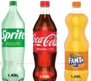 Coca Cola Zero/Sprite/نكهة الليمون والنعناع/Fanta