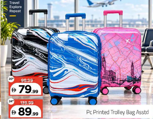 PC Printed Trolley Bag Assorted