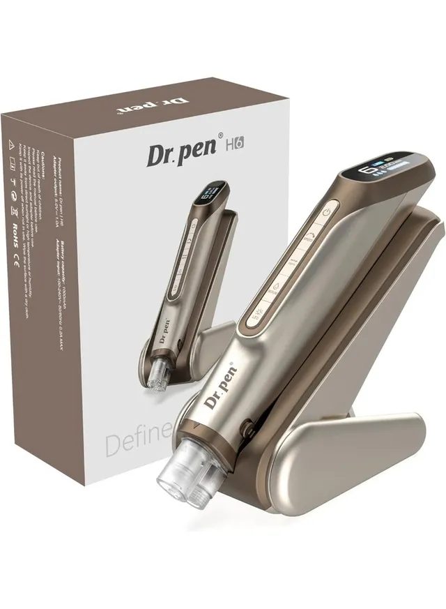 generic Dr. Pen H6 Professional Microneedling Pen with LED Light Therapy, Adjustable 0-2.0mm Needle Depth, 6 Speed Levels, Rechargeable Skin Care Device with Serum Infusion System