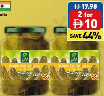 Freshly Pick Sweet Cornichons with Honey