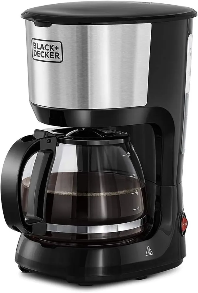 Black+Decker 750W 10 Cup Coffee Maker/Coffee Machine With Glass Carafe For Drip Coffee Silver/Black - DCM750S-B5 2 Years Warranty