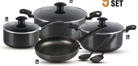 Home4u Nonstick Cookware Set Assorted