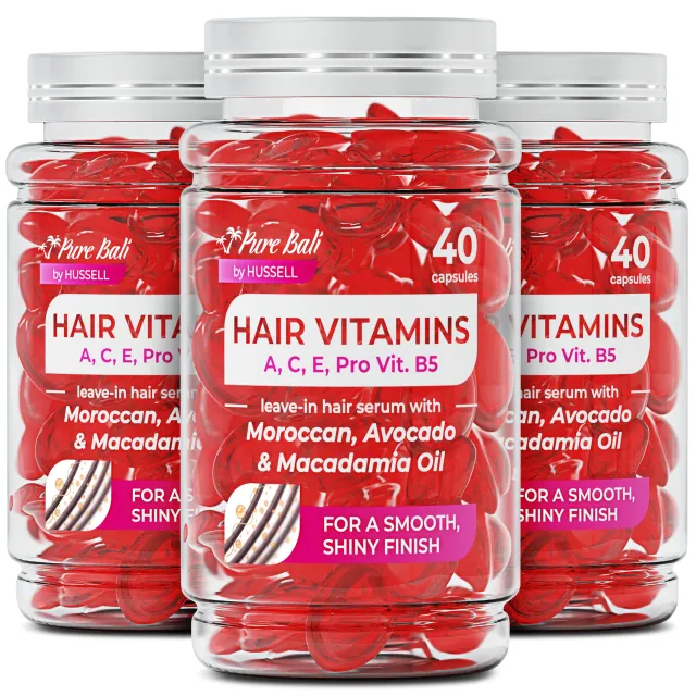 Bali Secret Hair Oil Capsules - Hair Vitamins A, E, Pro B5 - Serum Enriched with Argan Oil, Macadamia, Avocado OilsMoroccan Oil for All Hair Types Frizzy, Dry, Curly - For WomenMen (120 Capsules