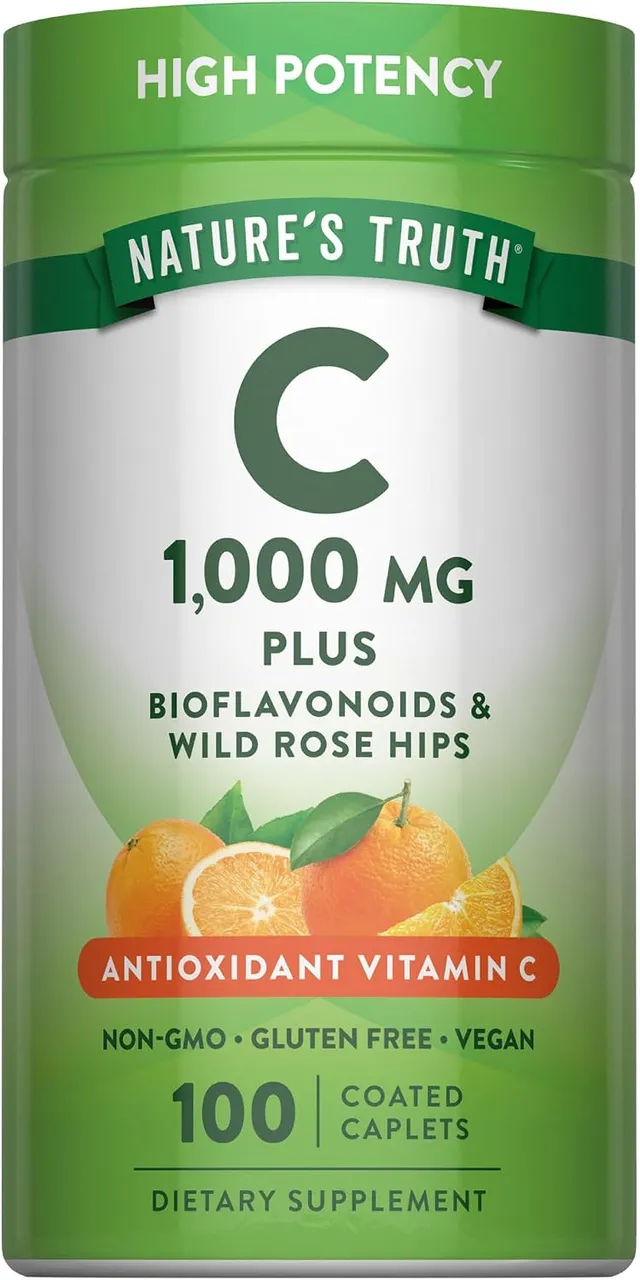 Nature'S Truth Vitamin C with Bioflavonoids & Rose Hips, Tablets, 1,000 mg, 100 Count