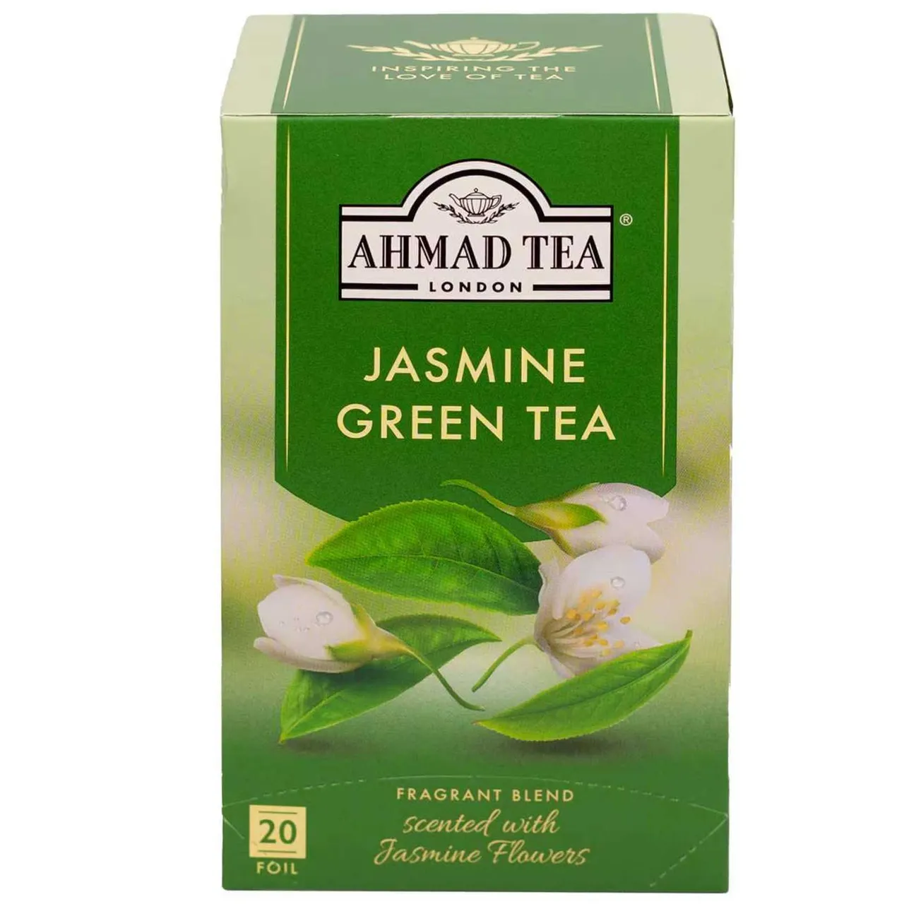 Ahmad Tea شاي أخضر فاخر Jasmine Romance بالياسمين 20 كيس شاي