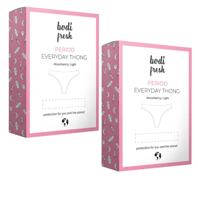Bodi Fresh Period Underwear Thong Black Medium