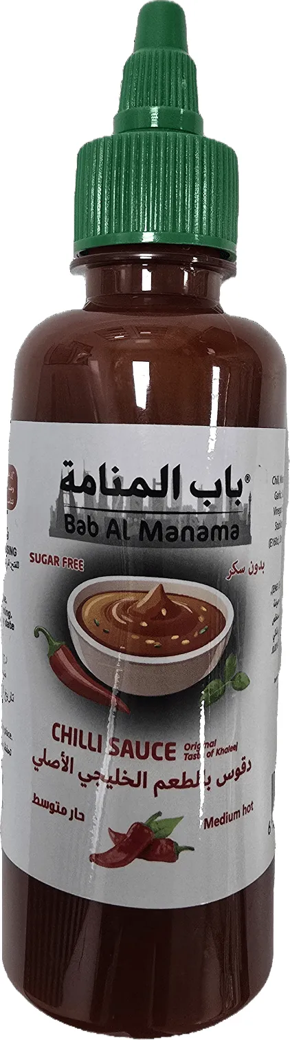 Bab Al Manama باب المنامة صلصة تشيلي حارة متوسطة بدون سكر