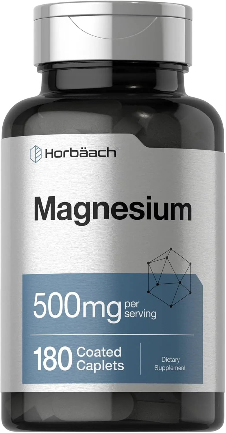 Horbäach مكمل مغنيسيوم 500mg، 180 قرص، نباتي، غير معدل وراثيا وخال من الغلوتين
