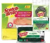 Scotch Brite إسفنجة مطبخ + ليفة ستانلس ستيل + إسفنجة فرك