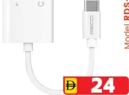 Recci 2 In 1 Function Converter Type-C To Typ-C+3.5Mm / Rds-A08