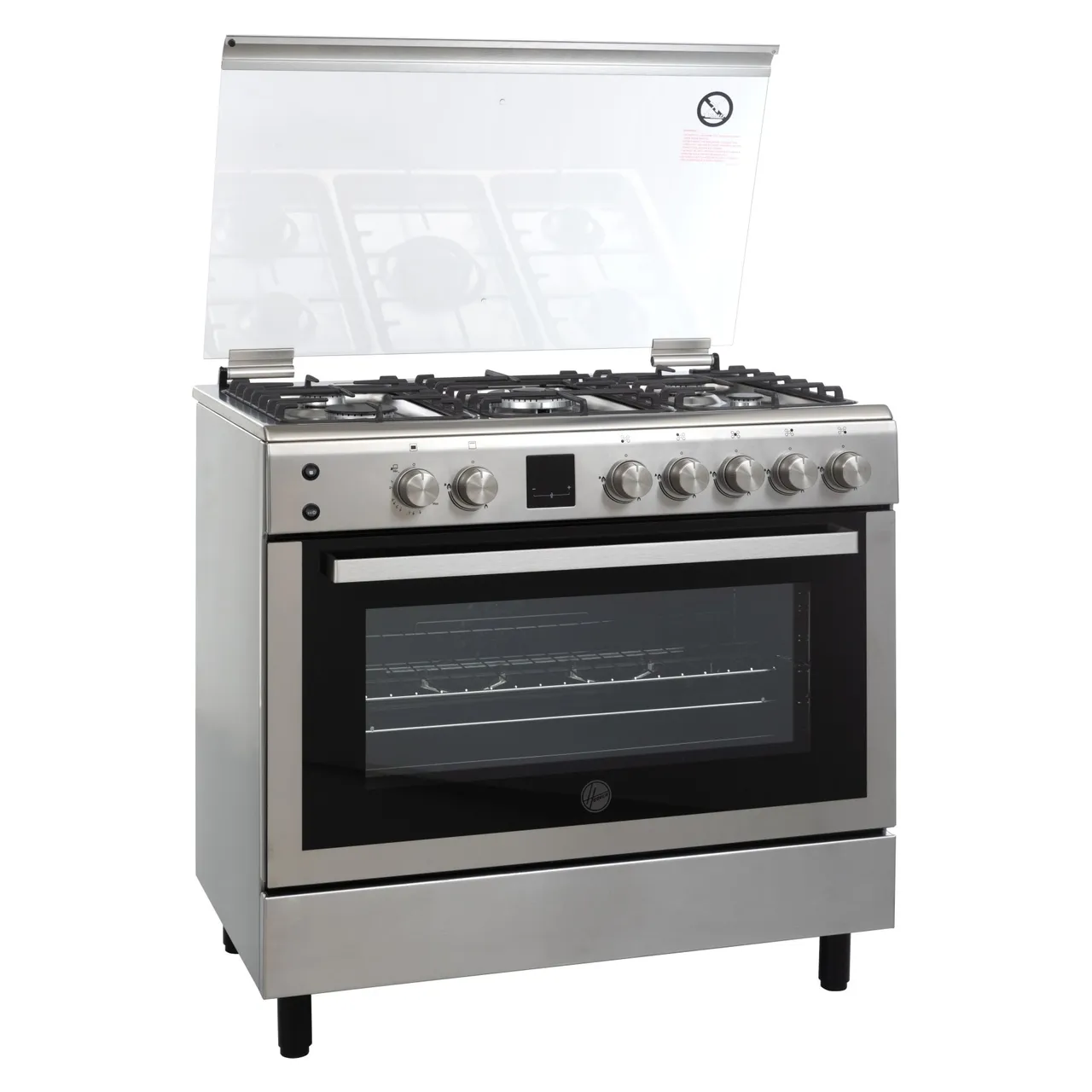 Hoover طباخ غاز 90x60cm 5 شعلات HGC-V95G-S فضي