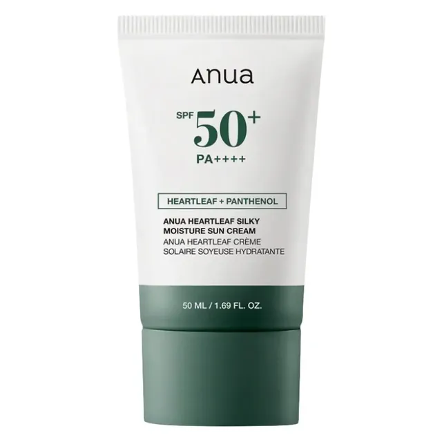 anua Heartleaf Silky Moisture SP50+ PA++++ Sun Cream