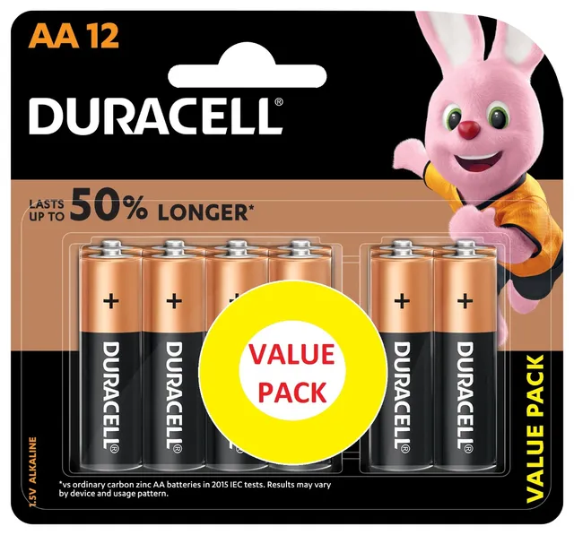 Duracell AA Battriers Value Pack 12 Pcs