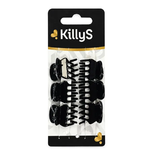 Killys Black Hair Claw Clips, 6 Pieces, Medium Hold Hair Accessories