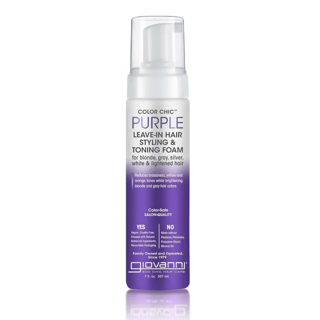 Giovanni Color Chic Purple Leave-In Hair StylingToning Foam, 7 fl oz