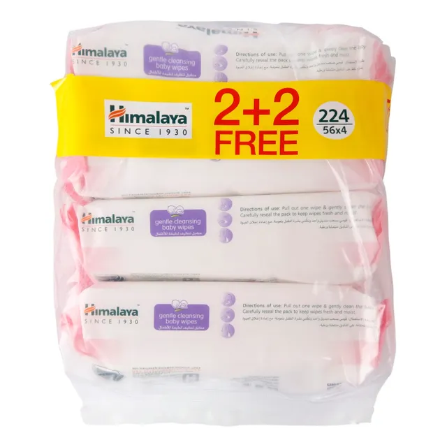 Himalaya Gentle Baby Wipes - 2 x 2 x 56 Shts