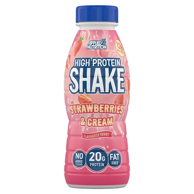 applied nutrition Protein Shakes - High Protein Shake Ready-to-Drink, Protein Drink with of Protein, Low Fat Protein Shake, on the Go Bottle - (Strawberry)