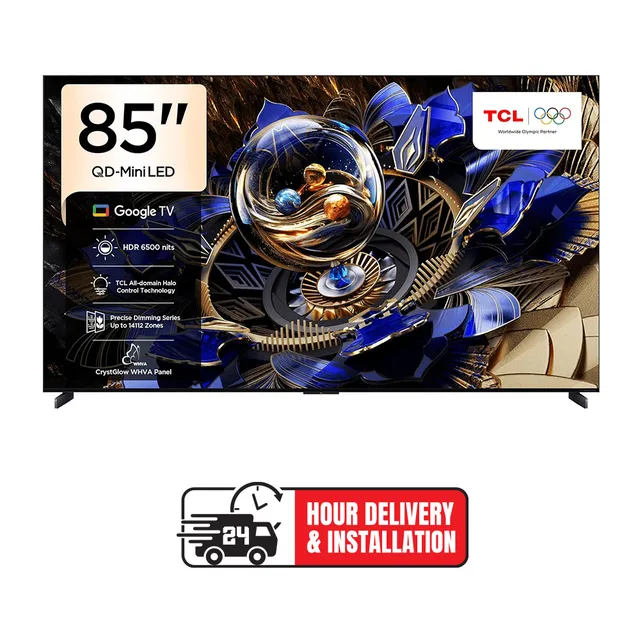 TCL 85-inch X11K Premium 4K QD-MiniLED Google Smart TV, Bang & Olufsen Audio, Black, 85X11K